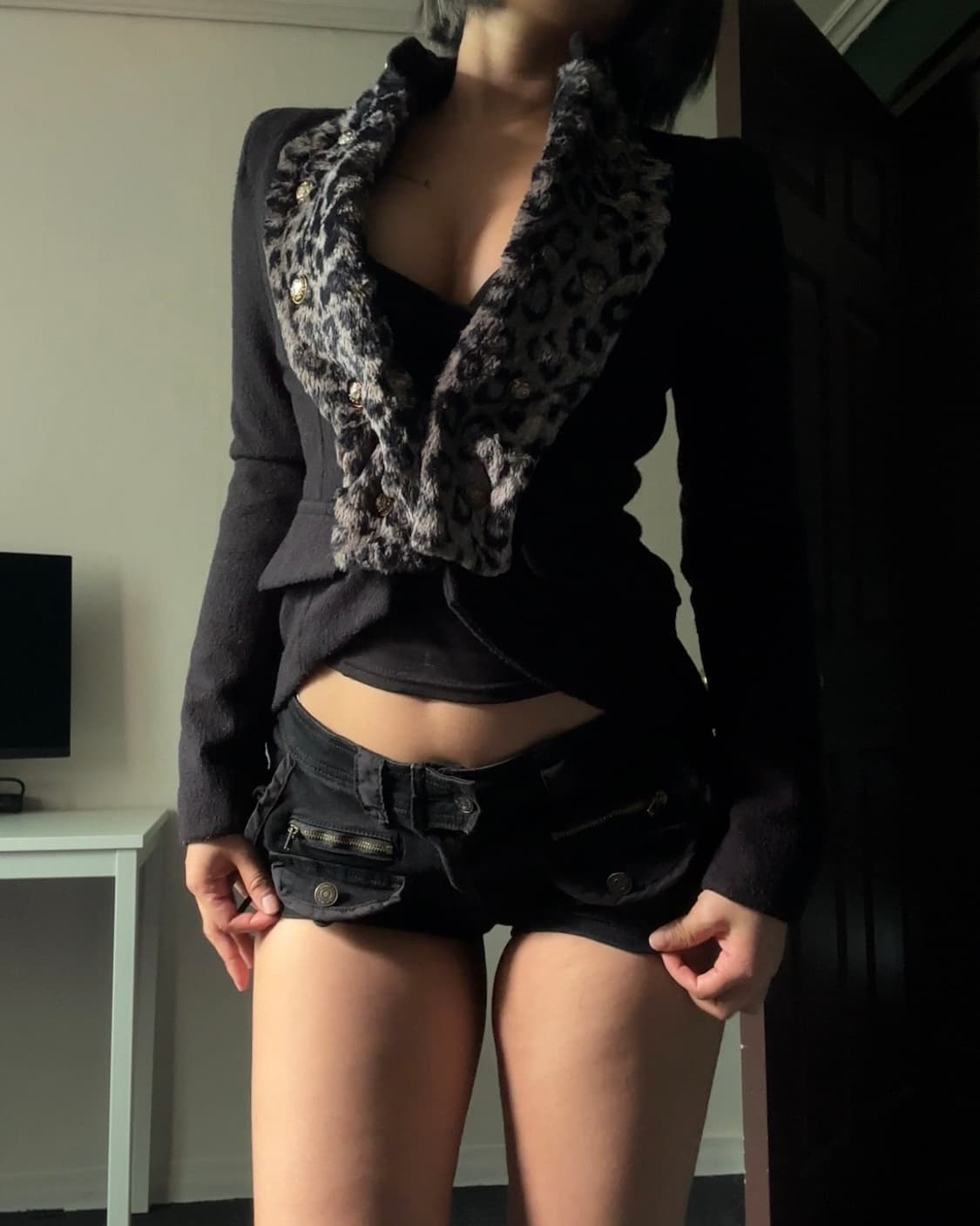 레오파드 포인트 퍼 자켓 상품이미지6