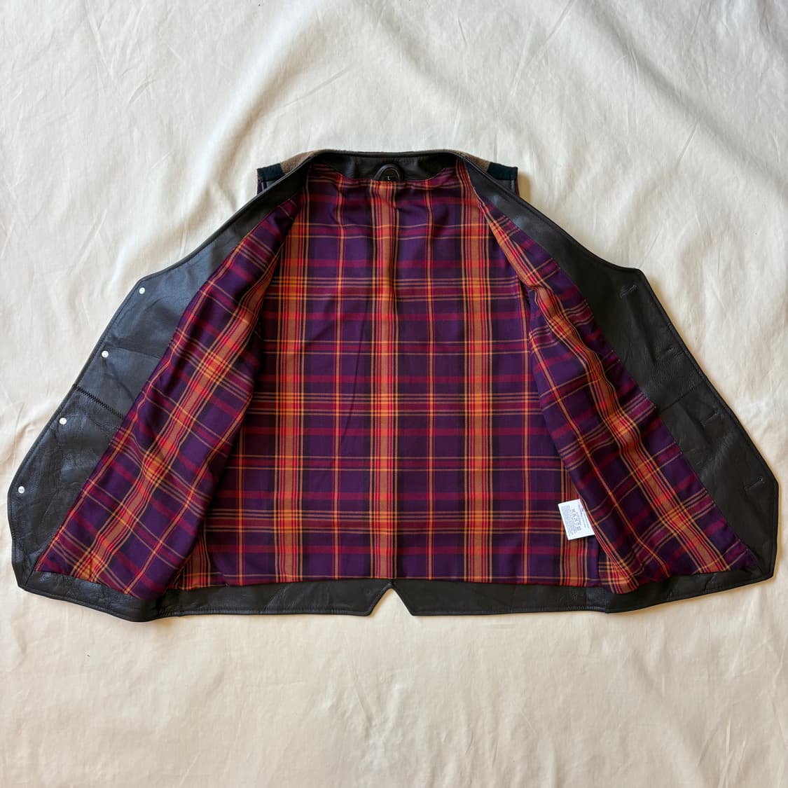[L/102] Navajo Blanket 다크 브라운 레더 웨스턴 베스트 상품이미지5