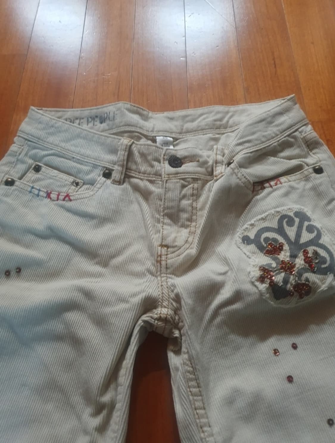 프리피플 자수 코듀로이 데미지 면바지 상품이미지7