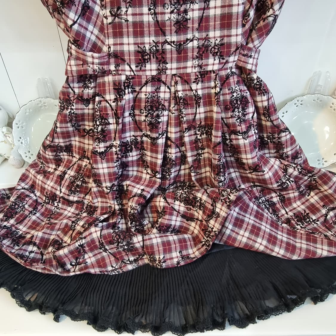 체리베리 체크 레이스 원피스 상품이미지4