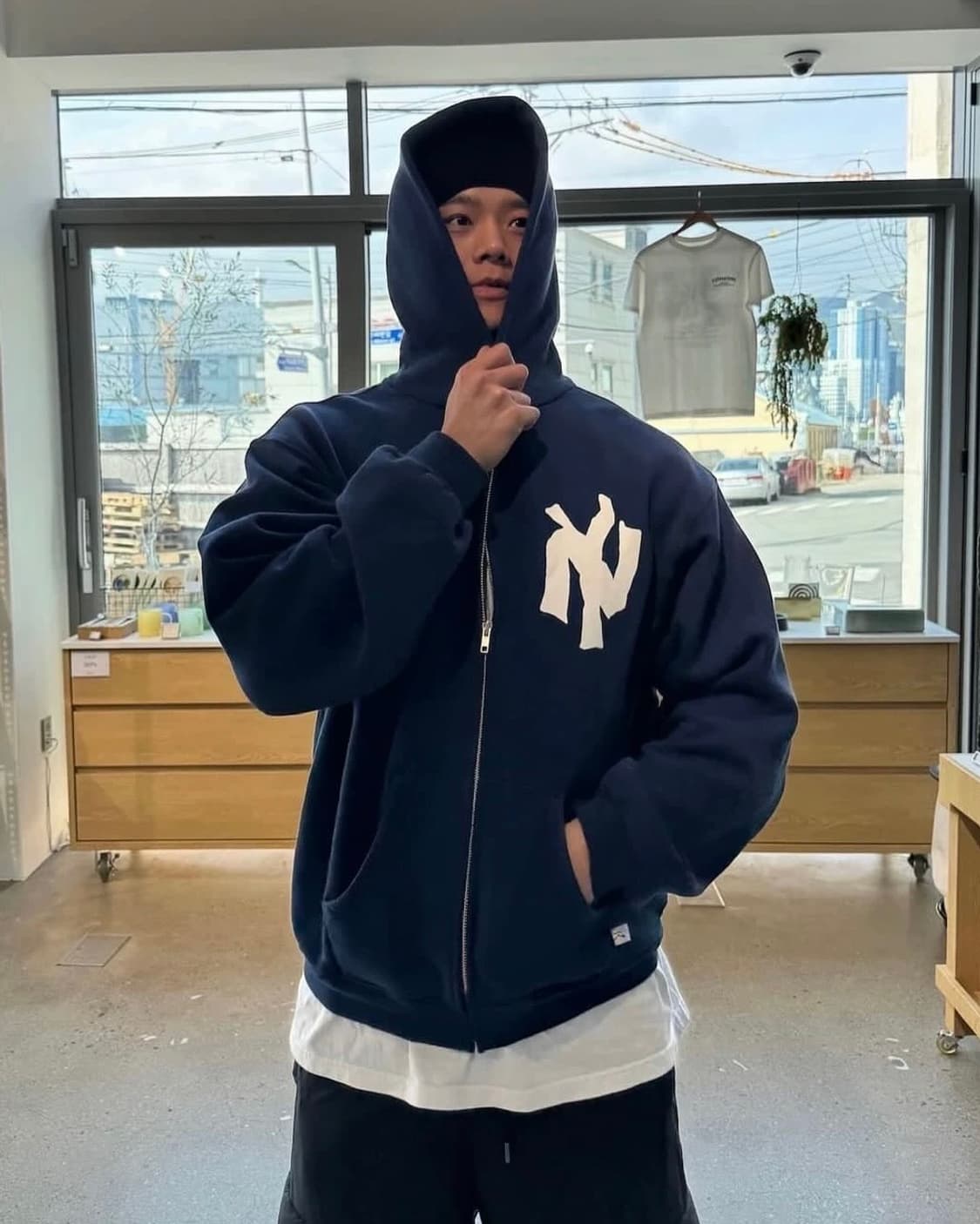 아킴보 클럽 뉴욕 후드집업 블랙 M akimbo club 상품이미지4