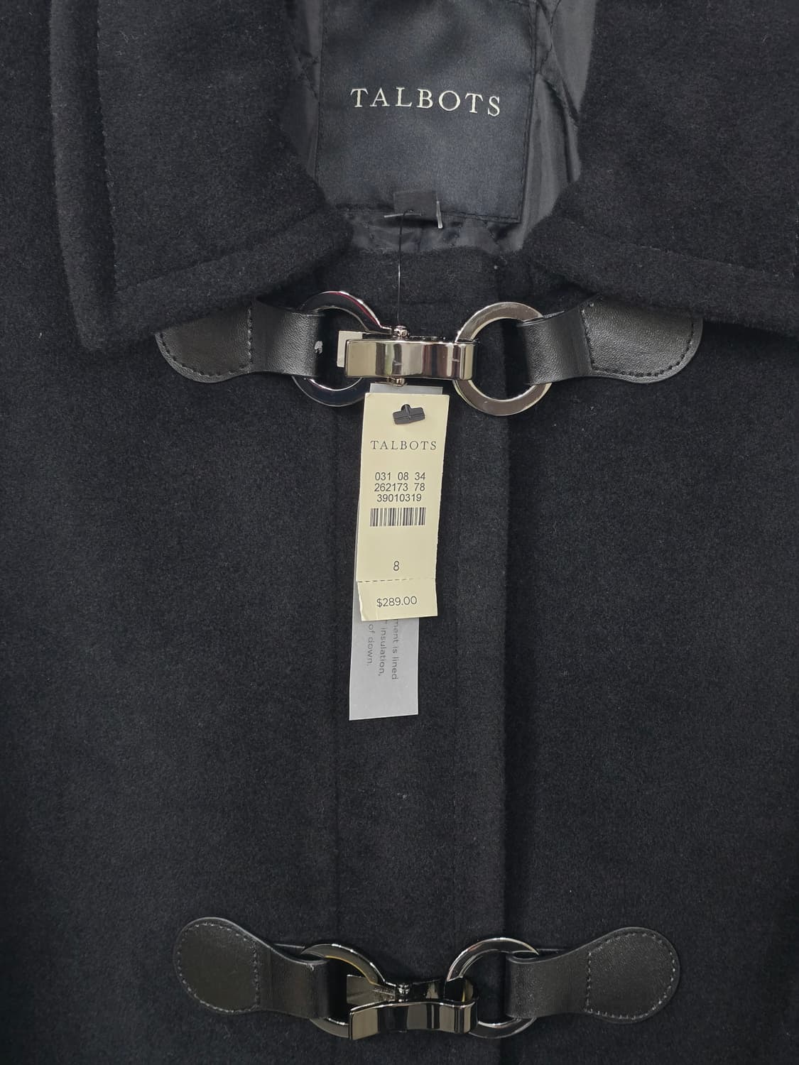 (새상품)TALBOTS 탈보츠  블랙 더블 코트 상품이미지3