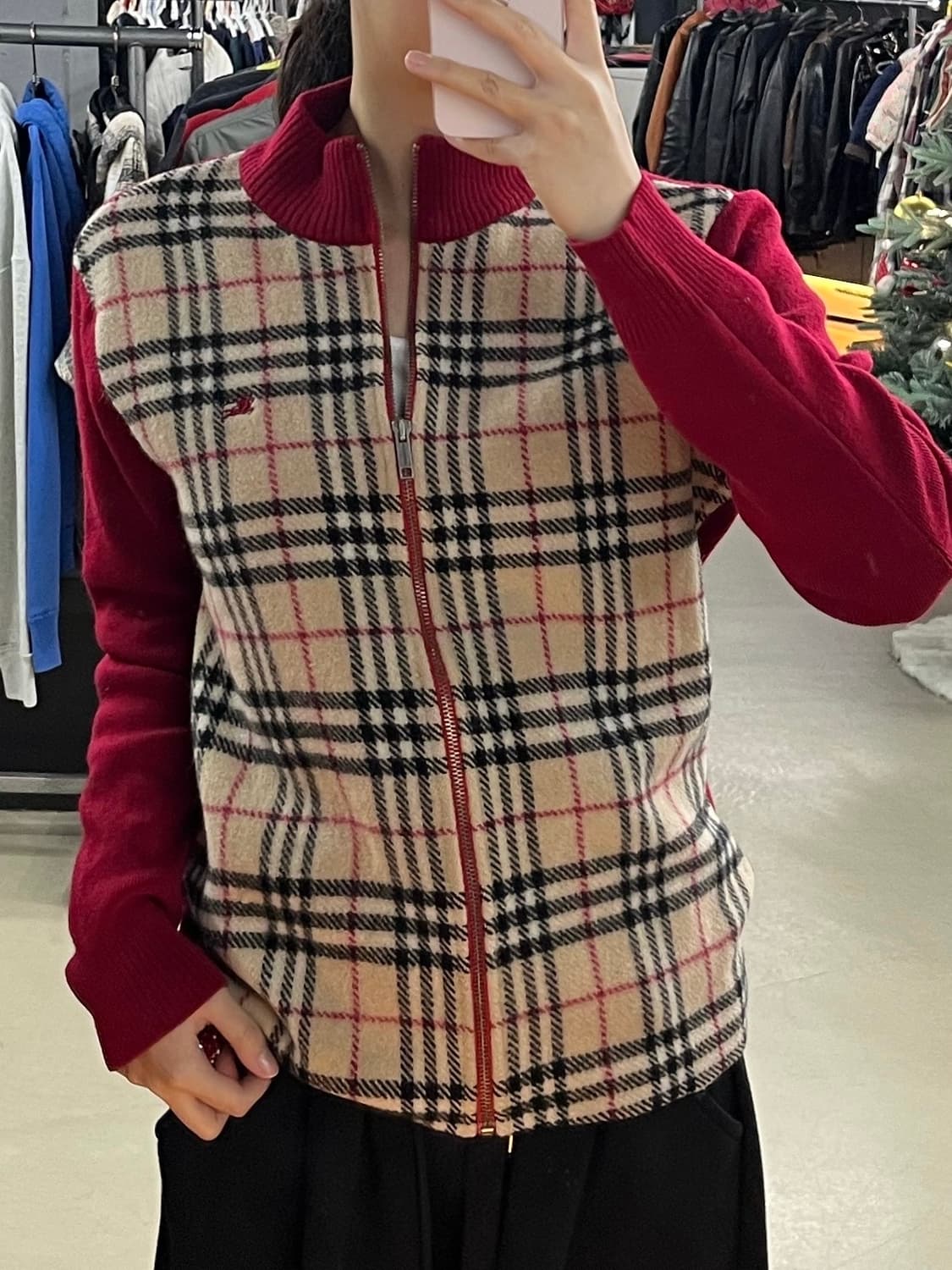 버버리 노바체크 니트 집업 상품이미지1