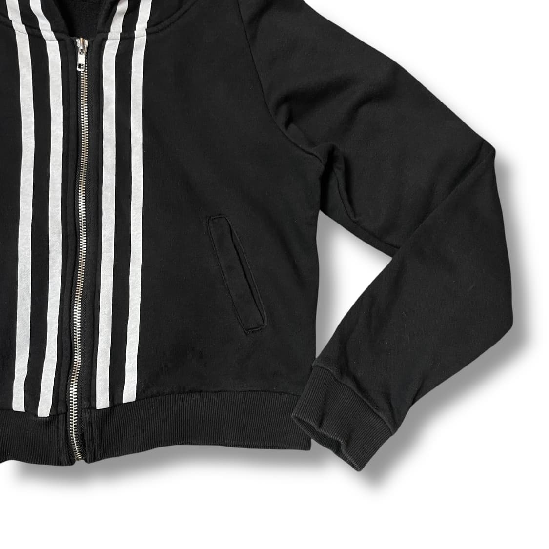 빈티지 블랙 세미크롭 후드집업 상품이미지4