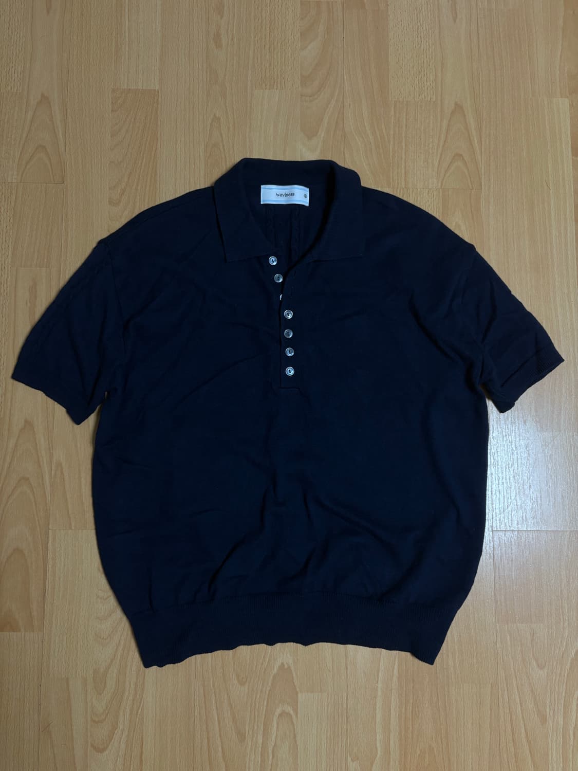 Waviness 반팔니트 (네이비) 상품이미지1