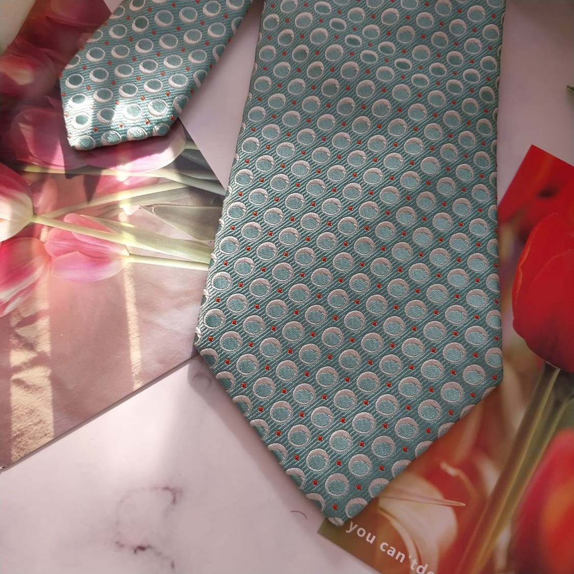 제냐 실크 민트 자카드 패턴 넥타이 9.2cm A+등급 K1386
 상품이미지4