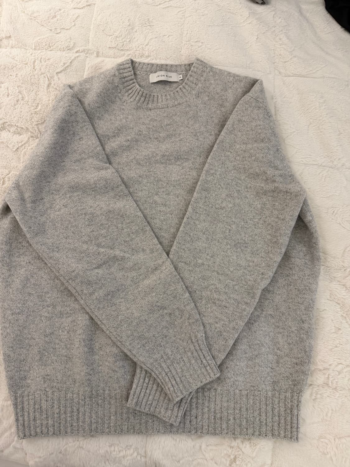 [XL]유니온블루 캐시미어 울 크루넥 v2 멜란지그레이 상품이미지1