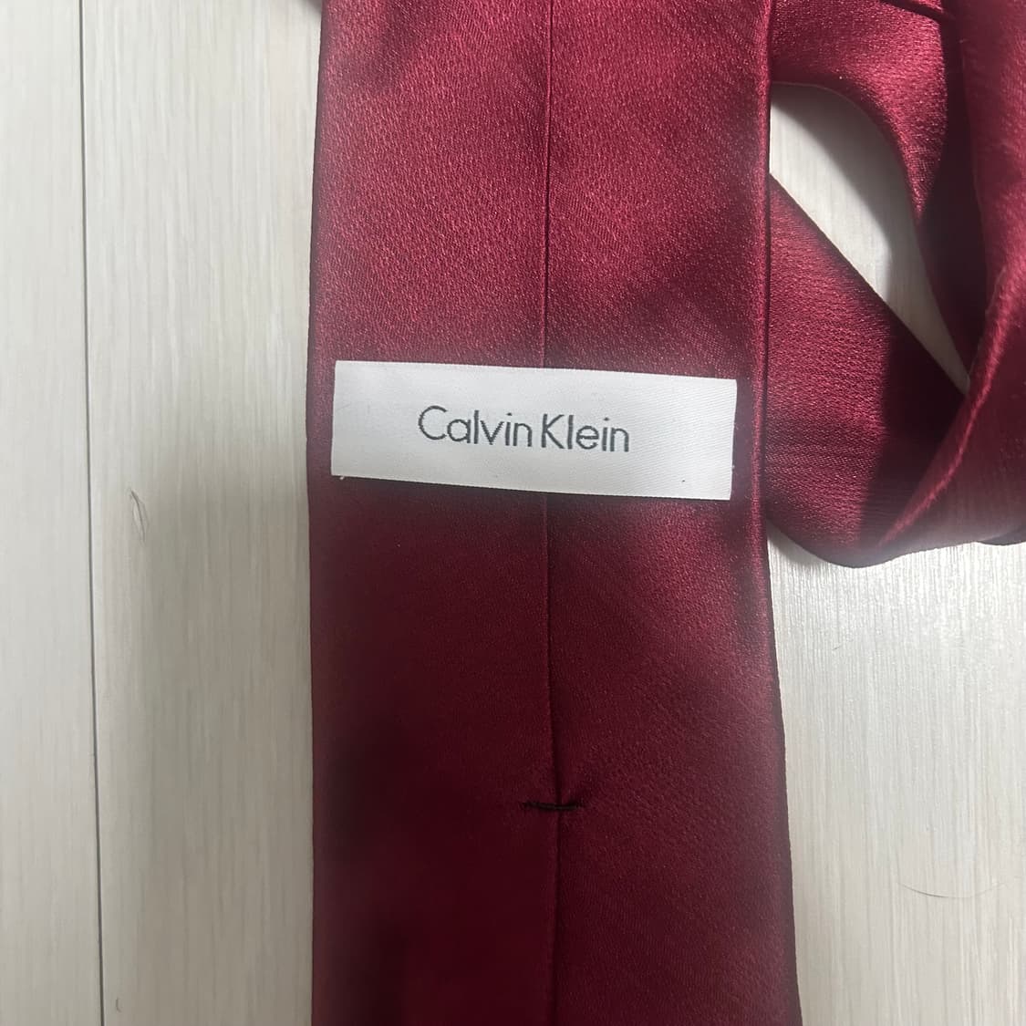 캘빈클라인 무지 레드넥타이 캐주얼넥타이 실버 스펀 솔리드 슬림 상품이미지2