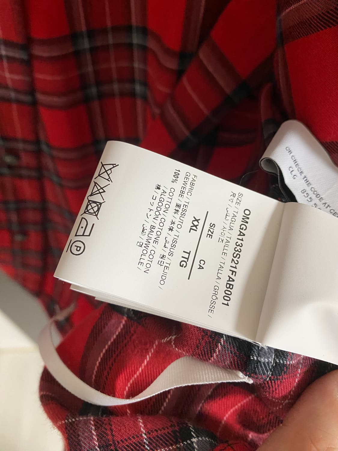Off-White 빨간색 체크 셔츠 xxl 상품이미지3