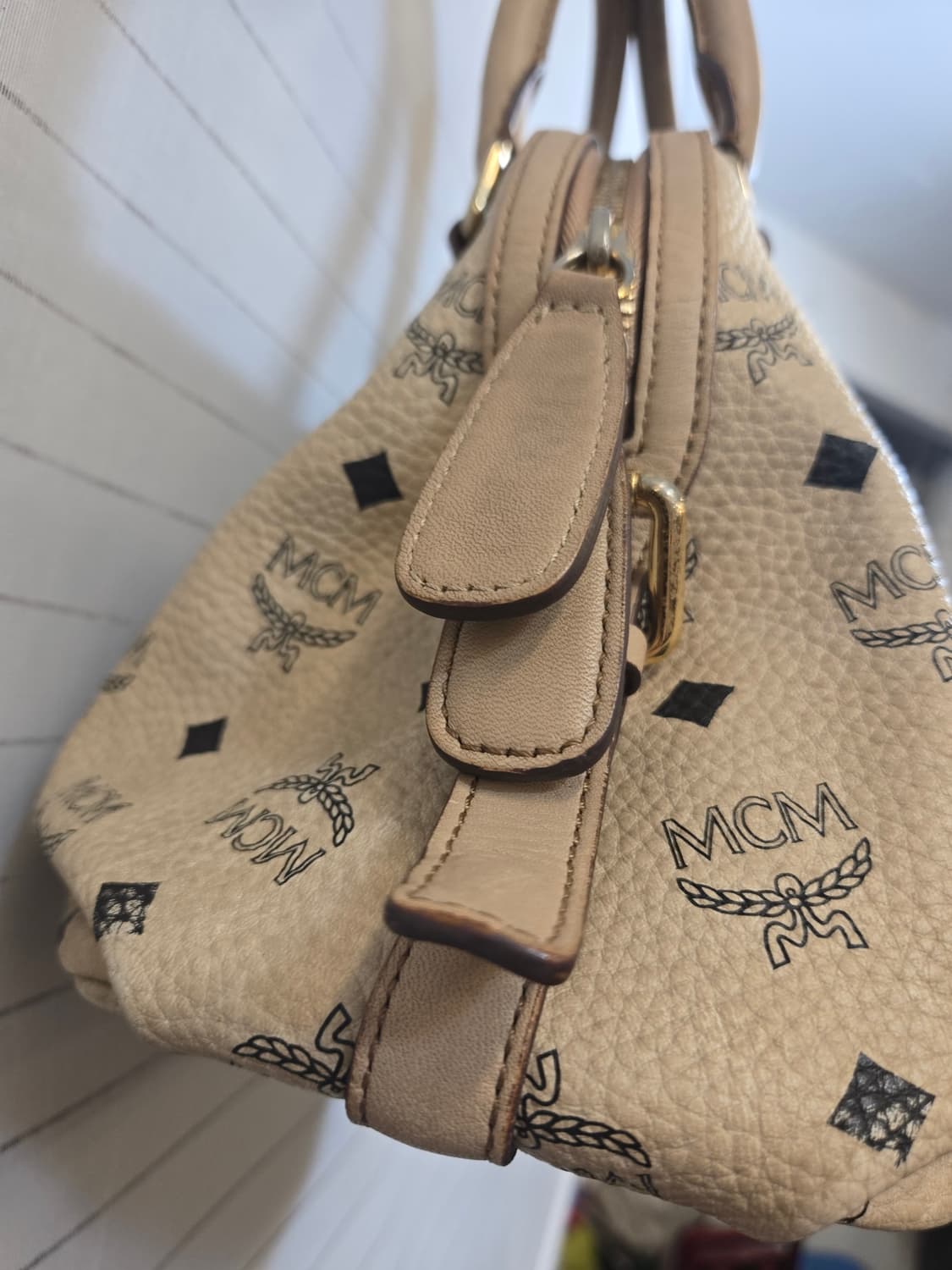 MCM 비세토스 보스턴백 베이지 상품이미지4