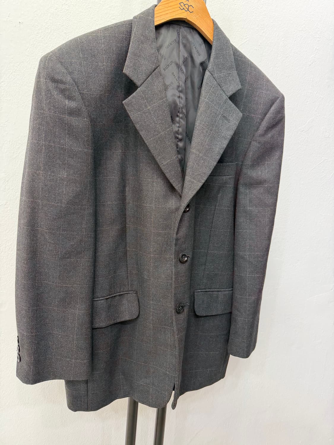 정품) BALMAIN 발망 체크무늬 남성 자켓 100 상품이미지2