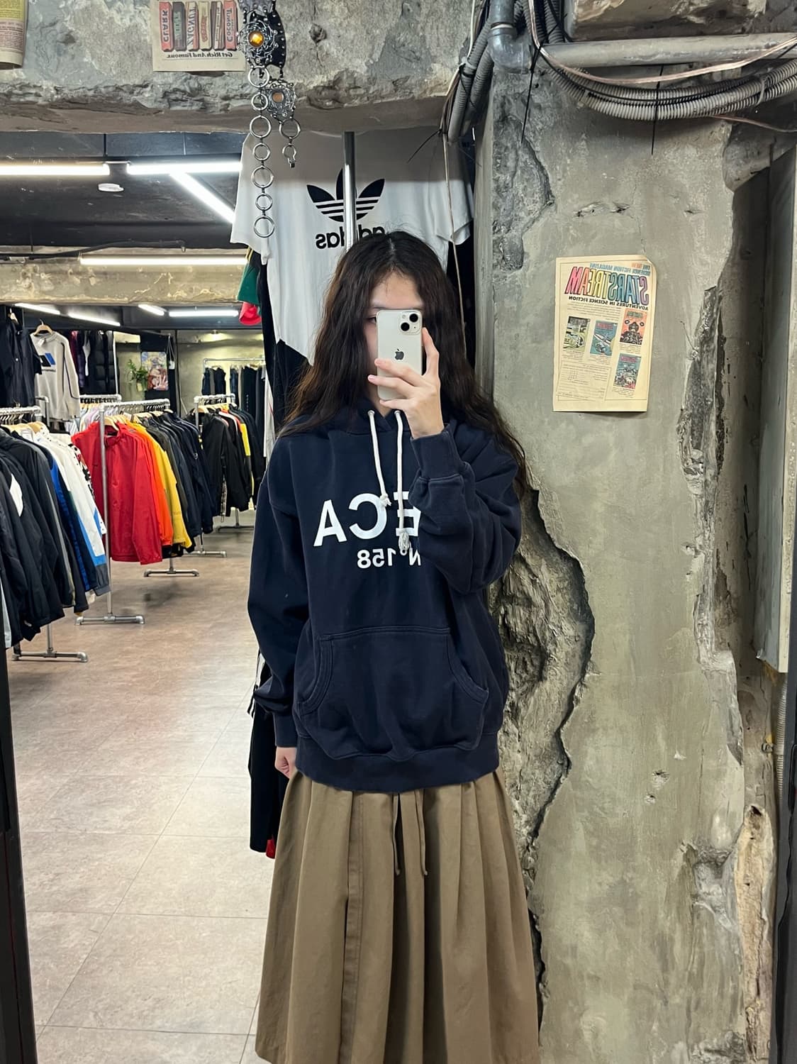 에이카화이트 AECA 후드티 네이비 L #csz2061 상품이미지2