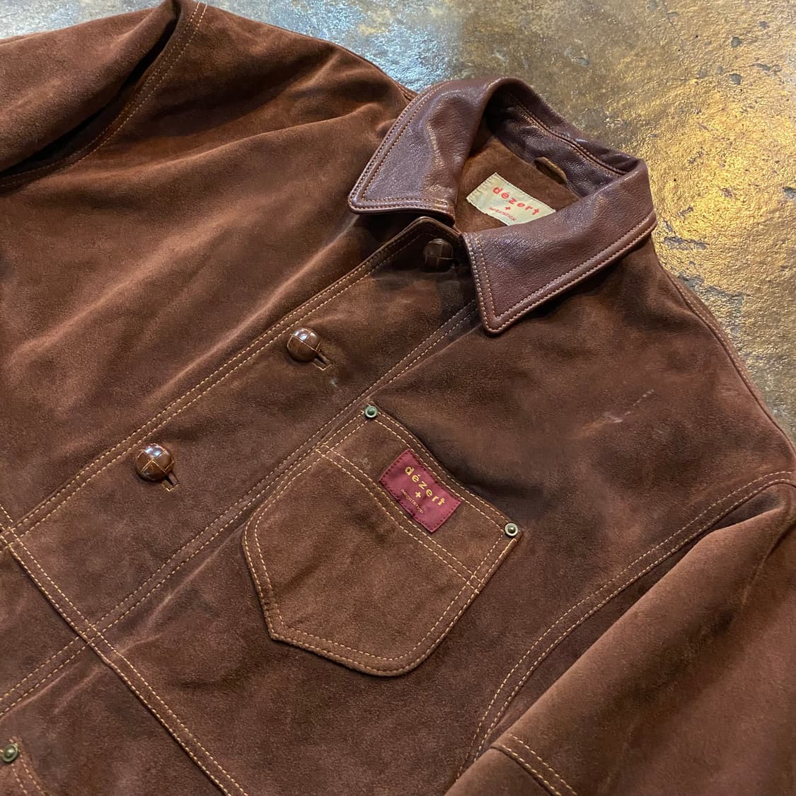 (M) 90s dezert 브리운 스웨이드 자켓 상품이미지3