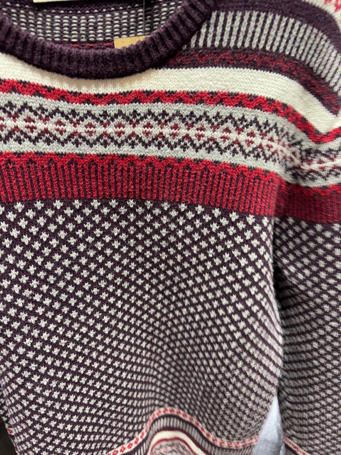 M 리바이스 웨스턴 패턴 레드 니트 상품이미지4