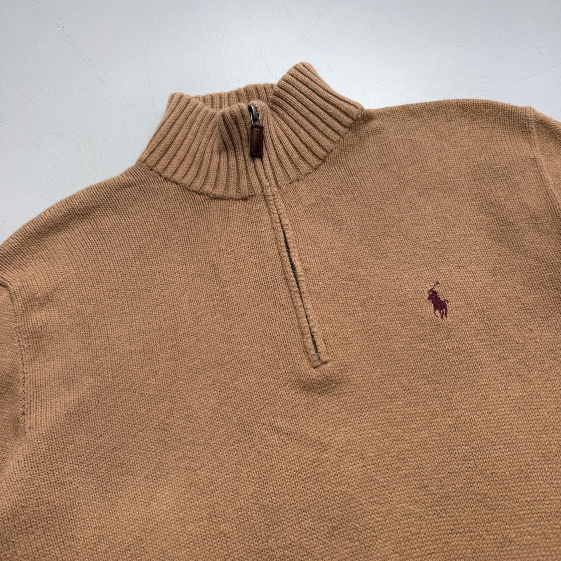 폴로 포니 브라운 아노락 반집업 니트 상품이미지3