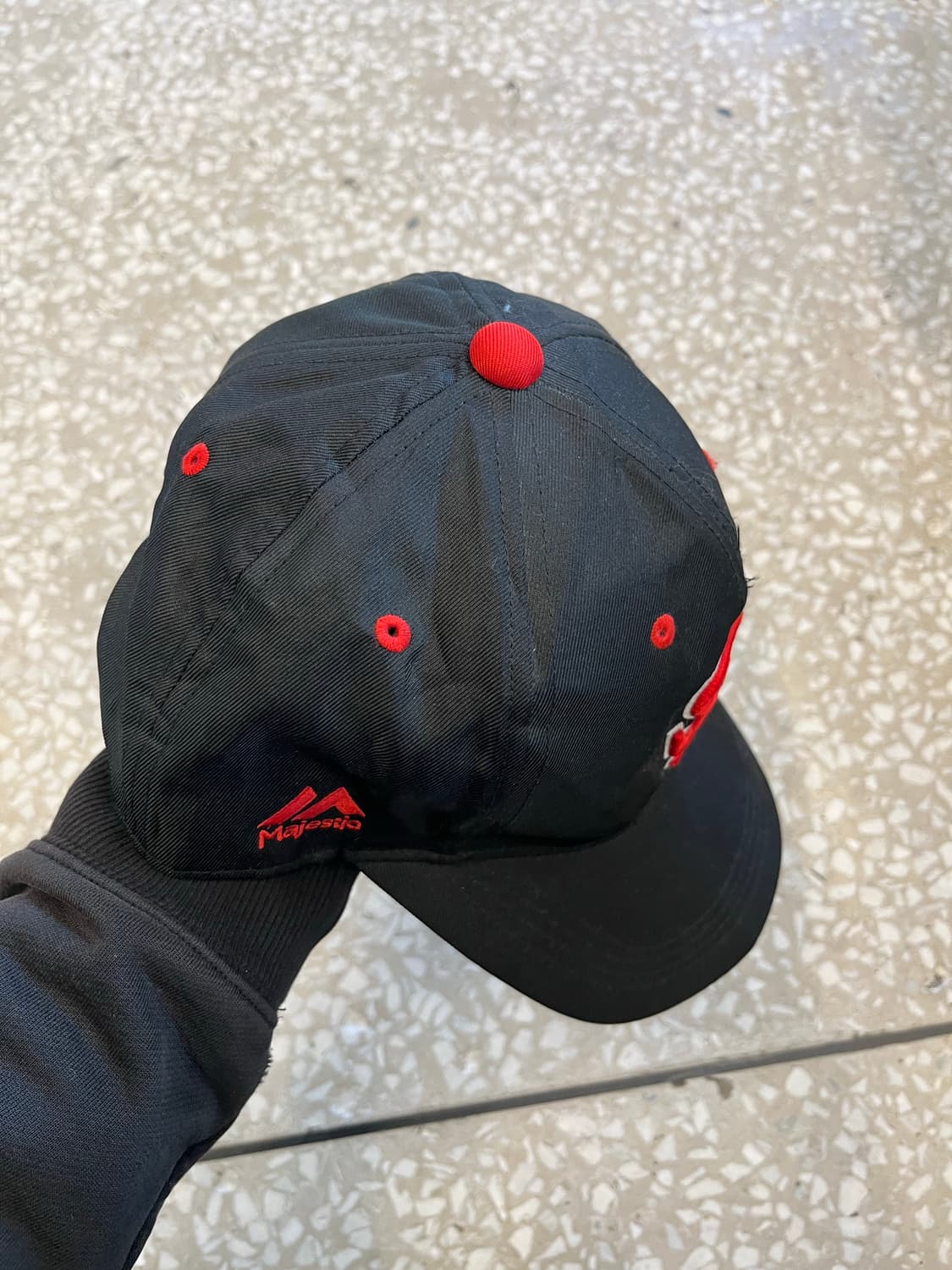 Vintage Black Red Emblem Baseball Cap 상품이미지4