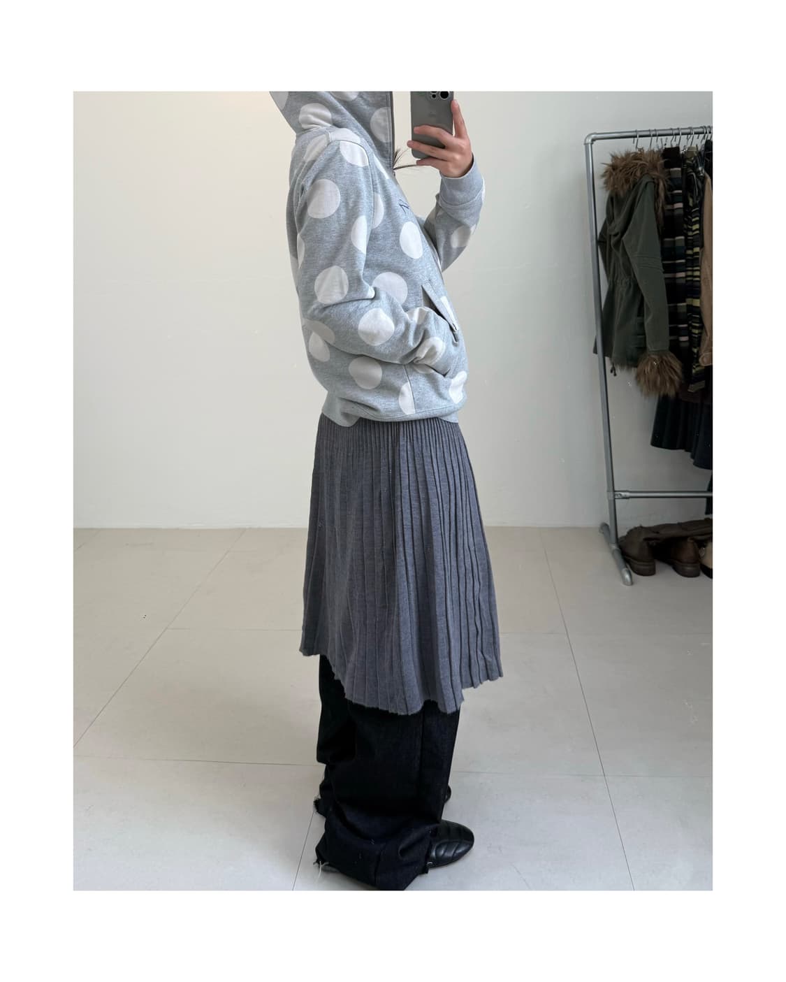 Tommy 도트 후드집업 상품이미지2