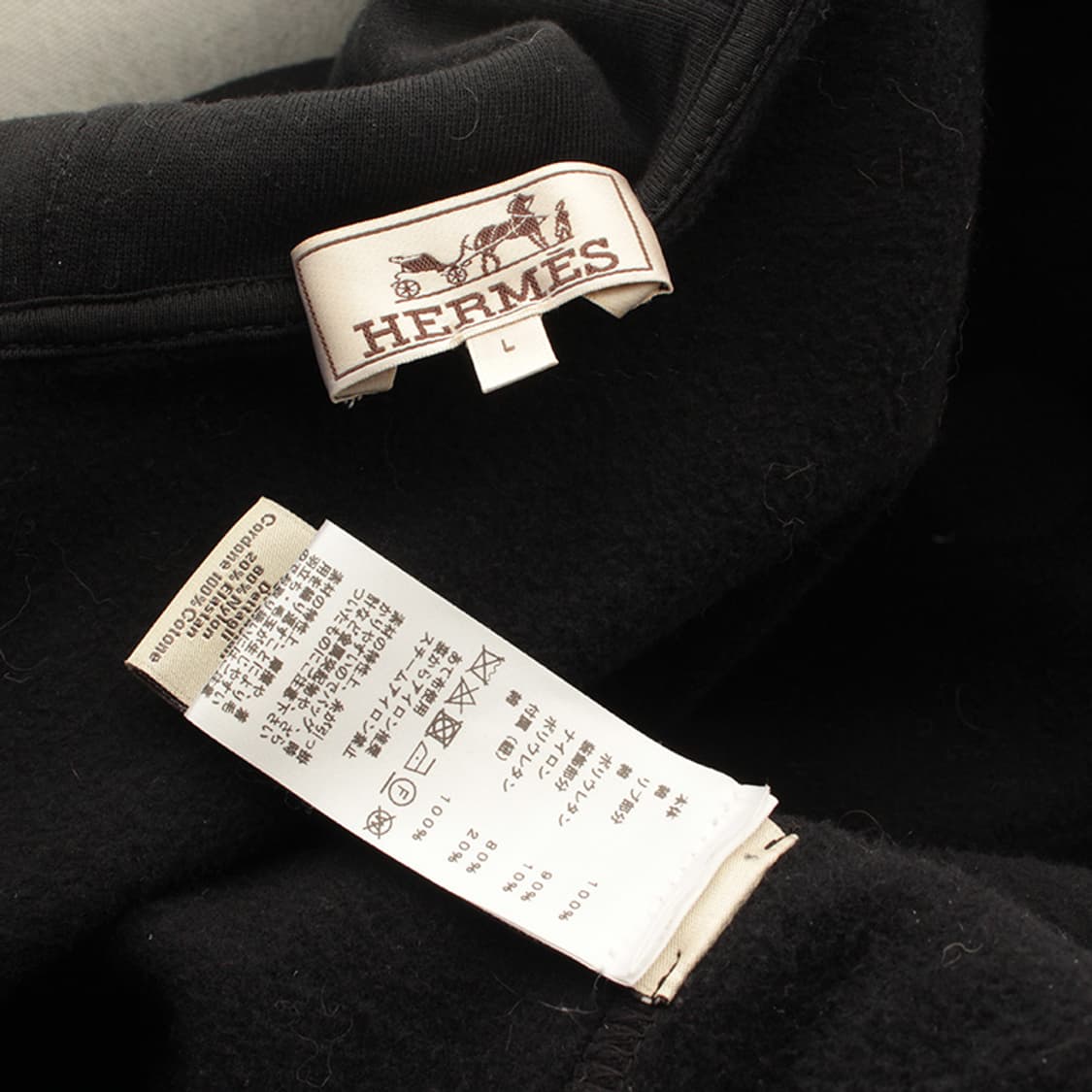 에르메스 블랙 앤 화이트 후드 집업 기모 남성 자켓 100 상품이미지4