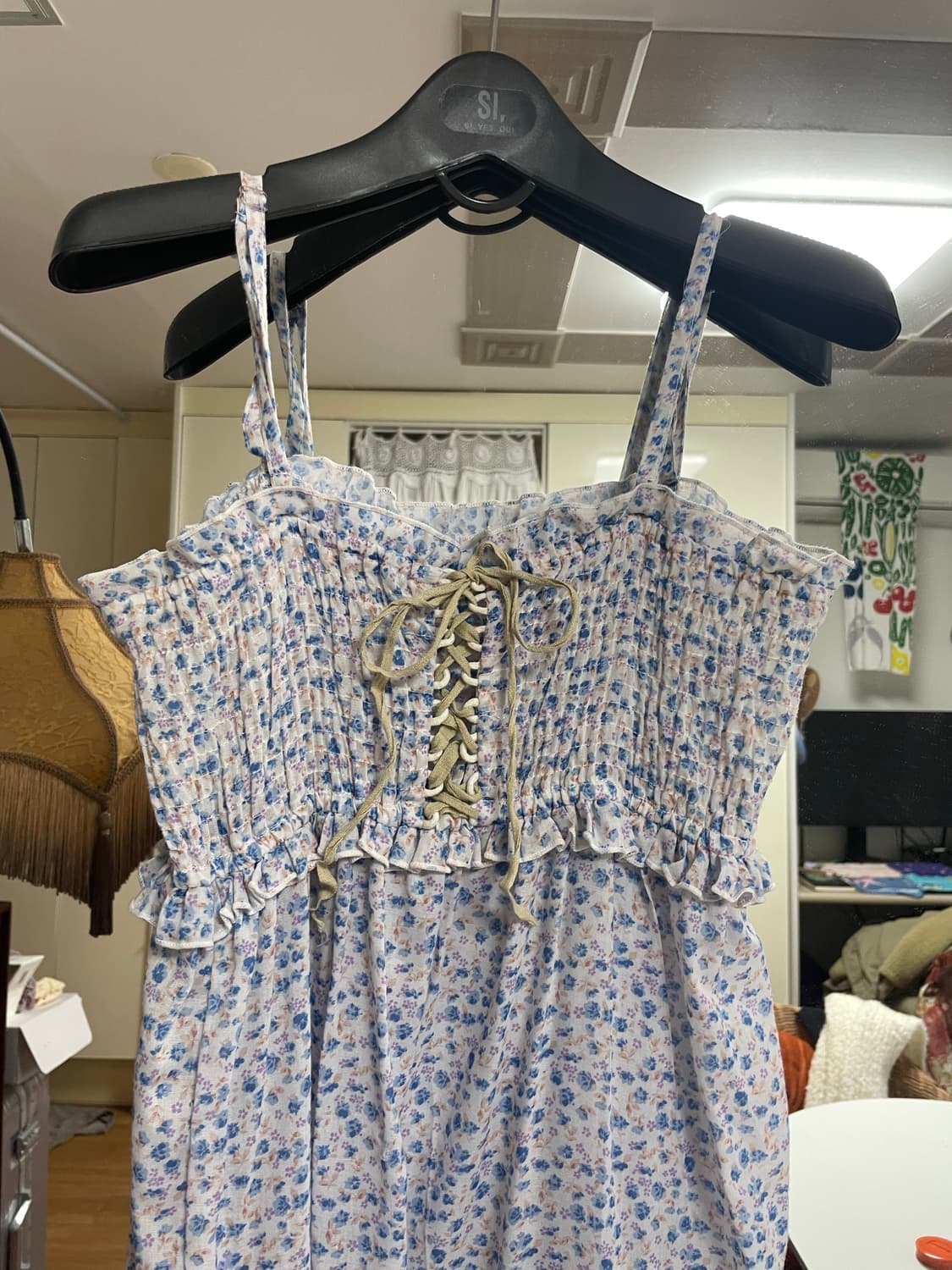 블루 플라워 나시 원피스 상품이미지2