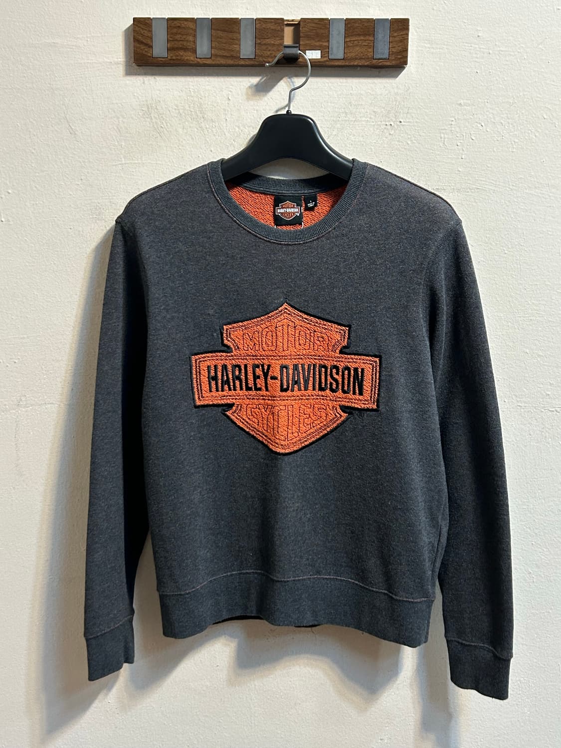 할리데이비슨 테리 패치 로고 크루넥 스웻셔츠 상품이미지1
