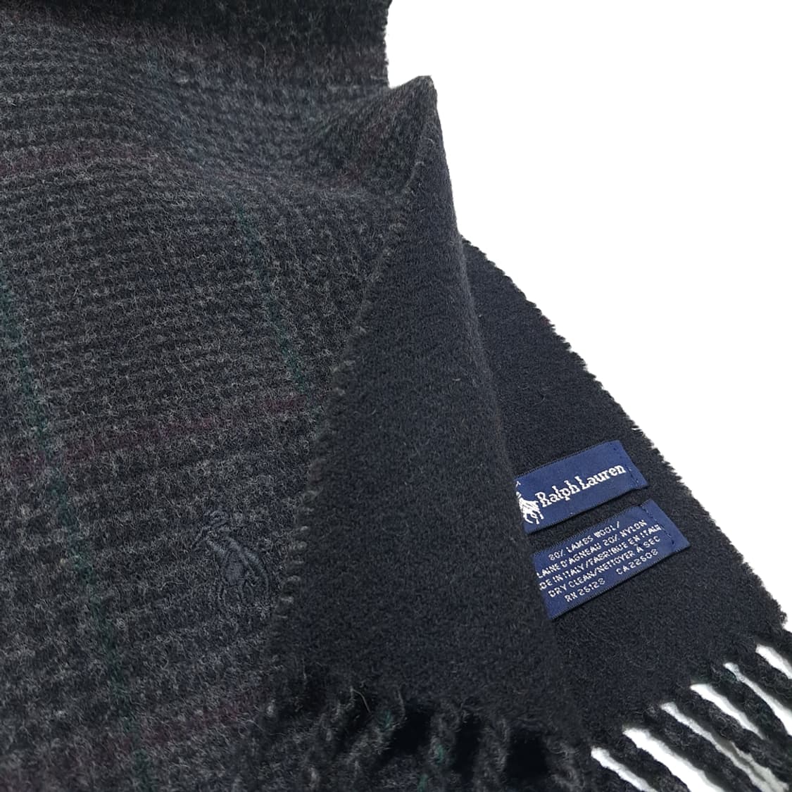 MX382 폴로 이태리판 램스울 혼방 양면 글렌 체크 머플러 상품이미지4