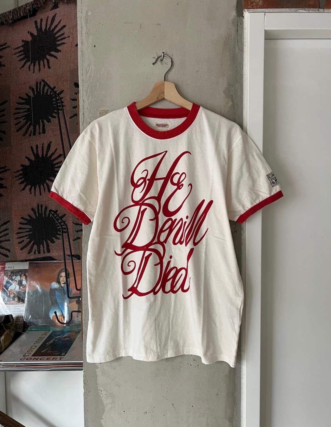 캐피탈 20데님 다이드 Pt 저지 링거 티셔츠 레드 상품이미지1