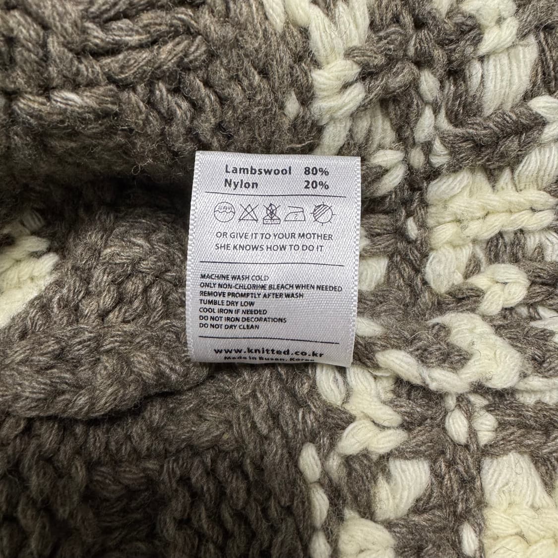 니티드 해비램스울 3게이지 코위찬 자켓 BROWN 상품이미지6