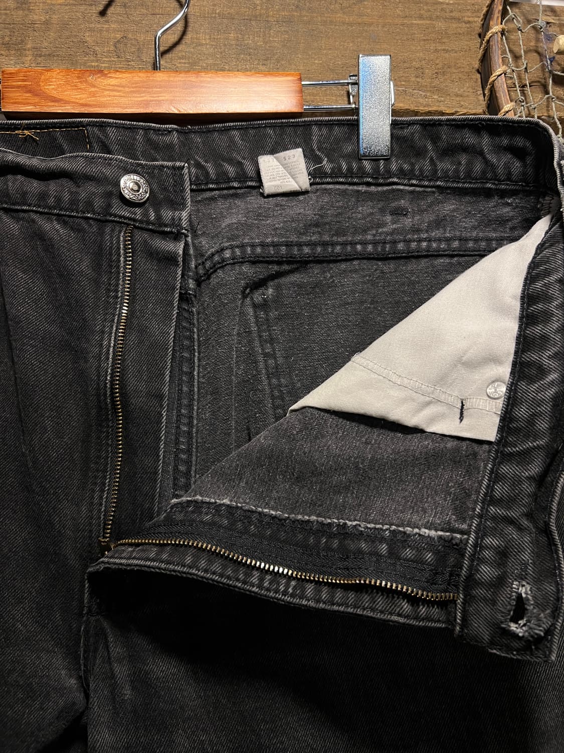 [38]90's 리바이스 오랜지탭 미국제 550 빈티지워싱 흑청 데님팬츠 상품이미지3