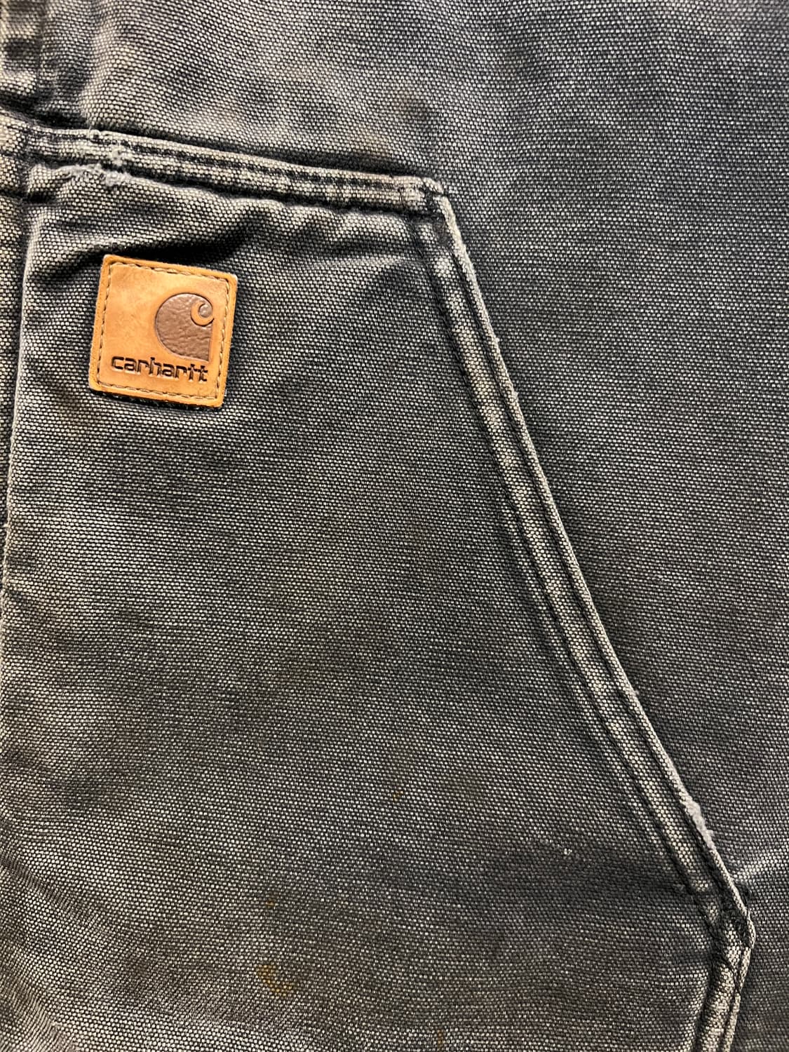 [2XL]칼하트 USA 플리스 라이닝 빈티지 워싱 블랙 워크 베스트 상품이미지3