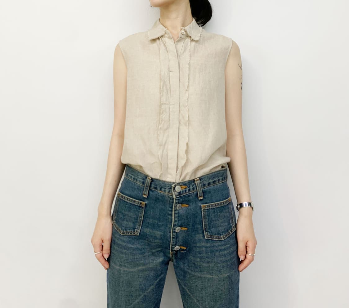 MARLENE DAM 리넨 슬리브리스 상품이미지1