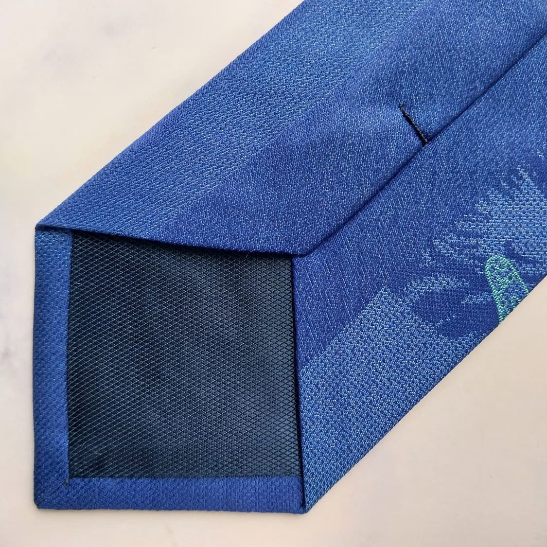 웅가로 실크 블루 나비 자카드 넥타이 8.2cm A+등급 K2450 상품이미지7