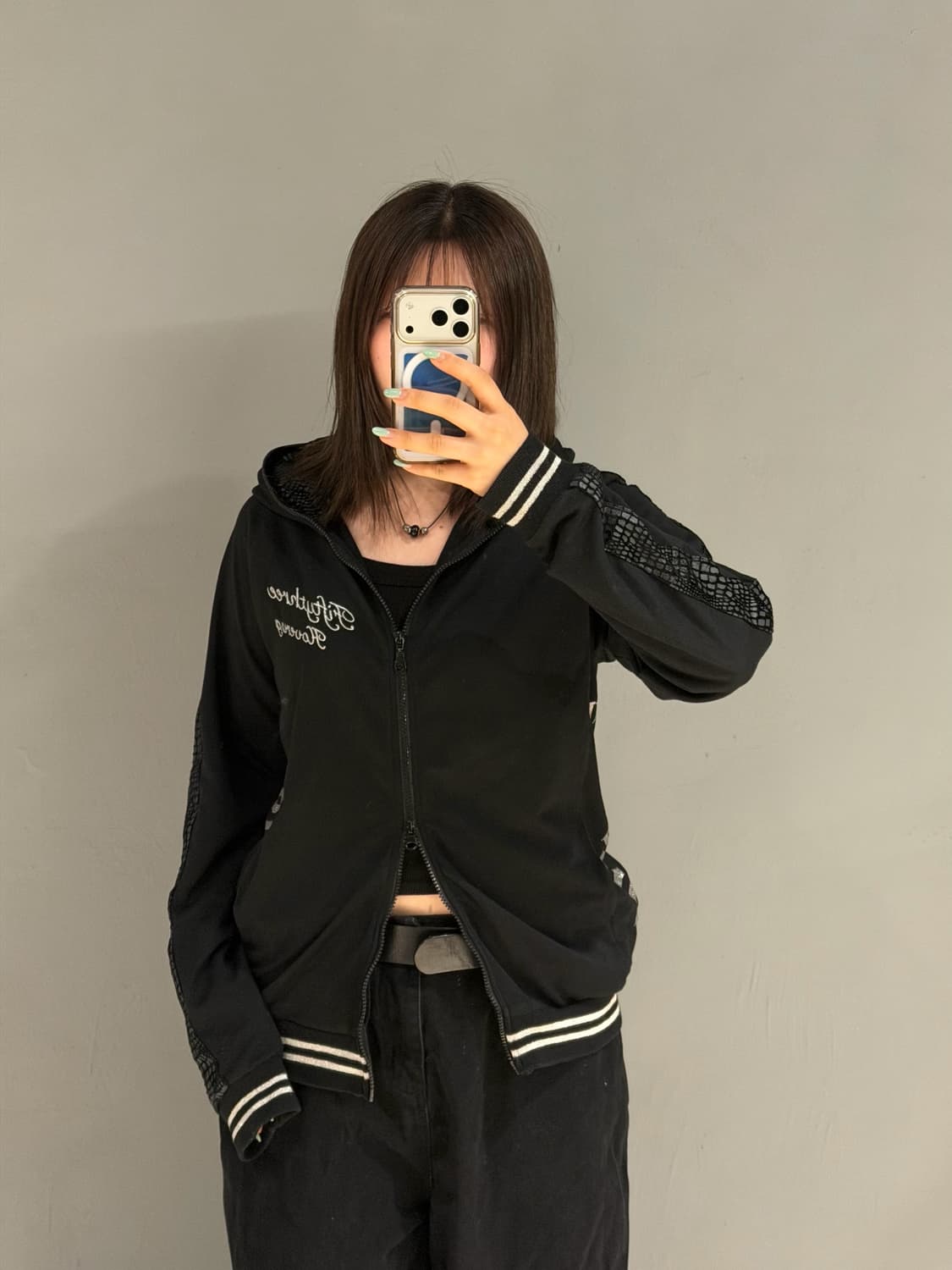 skull cubic python line hood zip-up 상품이미지2