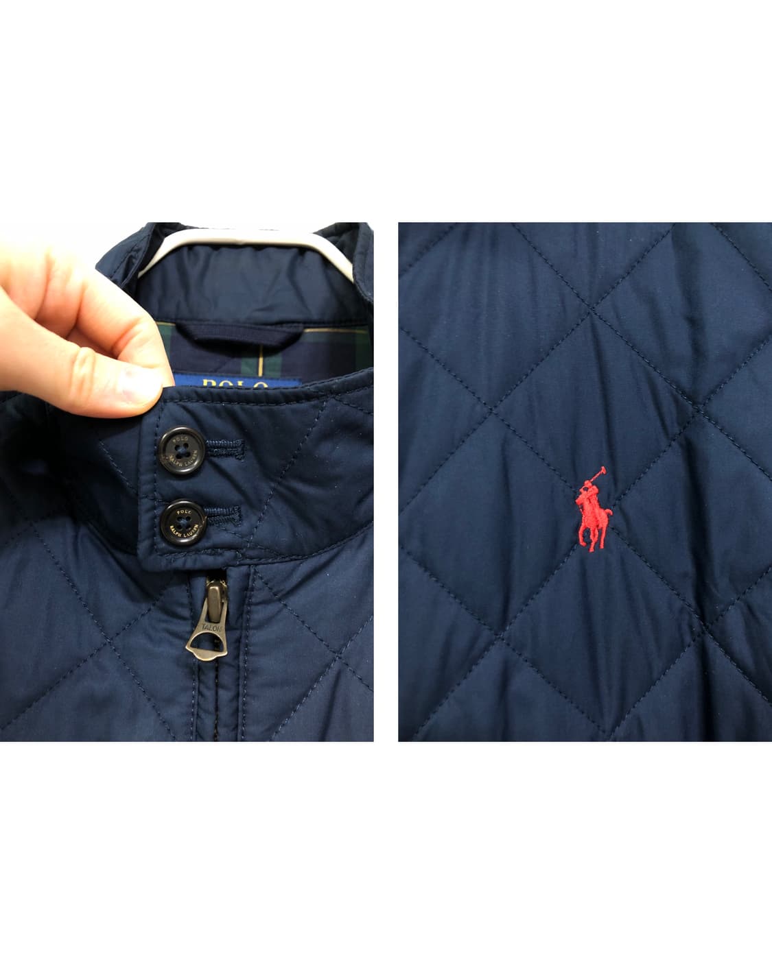 폴로 랄플로렌 남성 퀼팅 누빔 바라쿠타 헤링턴 자켓 _ 네이비 XL 상품이미지3