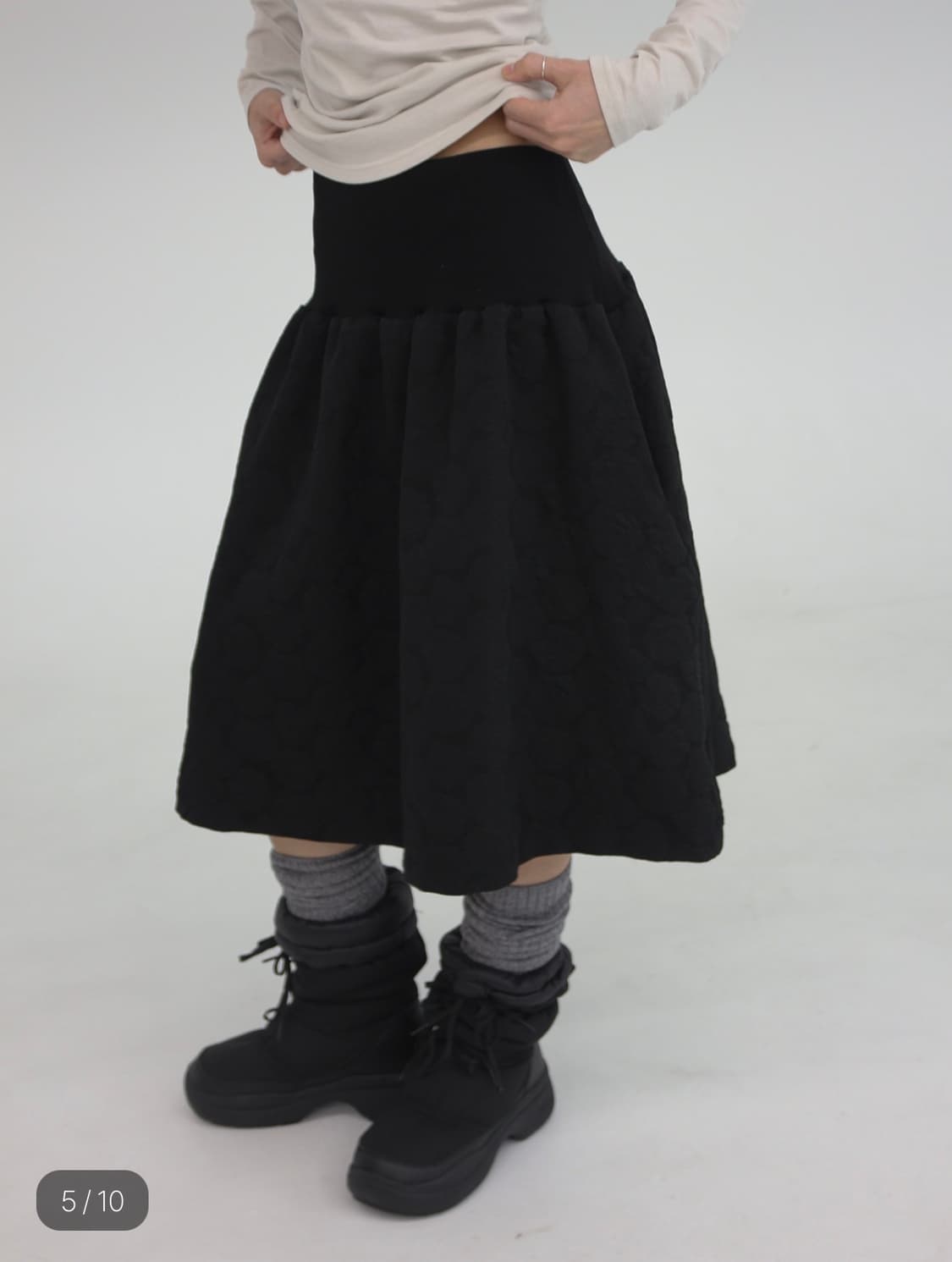 아모르샤이 BANDING MIDI SKIRT JACQUARD 상품이미지1