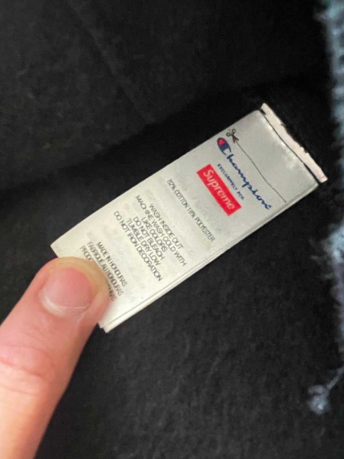 슈프림x 챔피온 후드 스웨트셔츠 블랙 L 상품이미지6