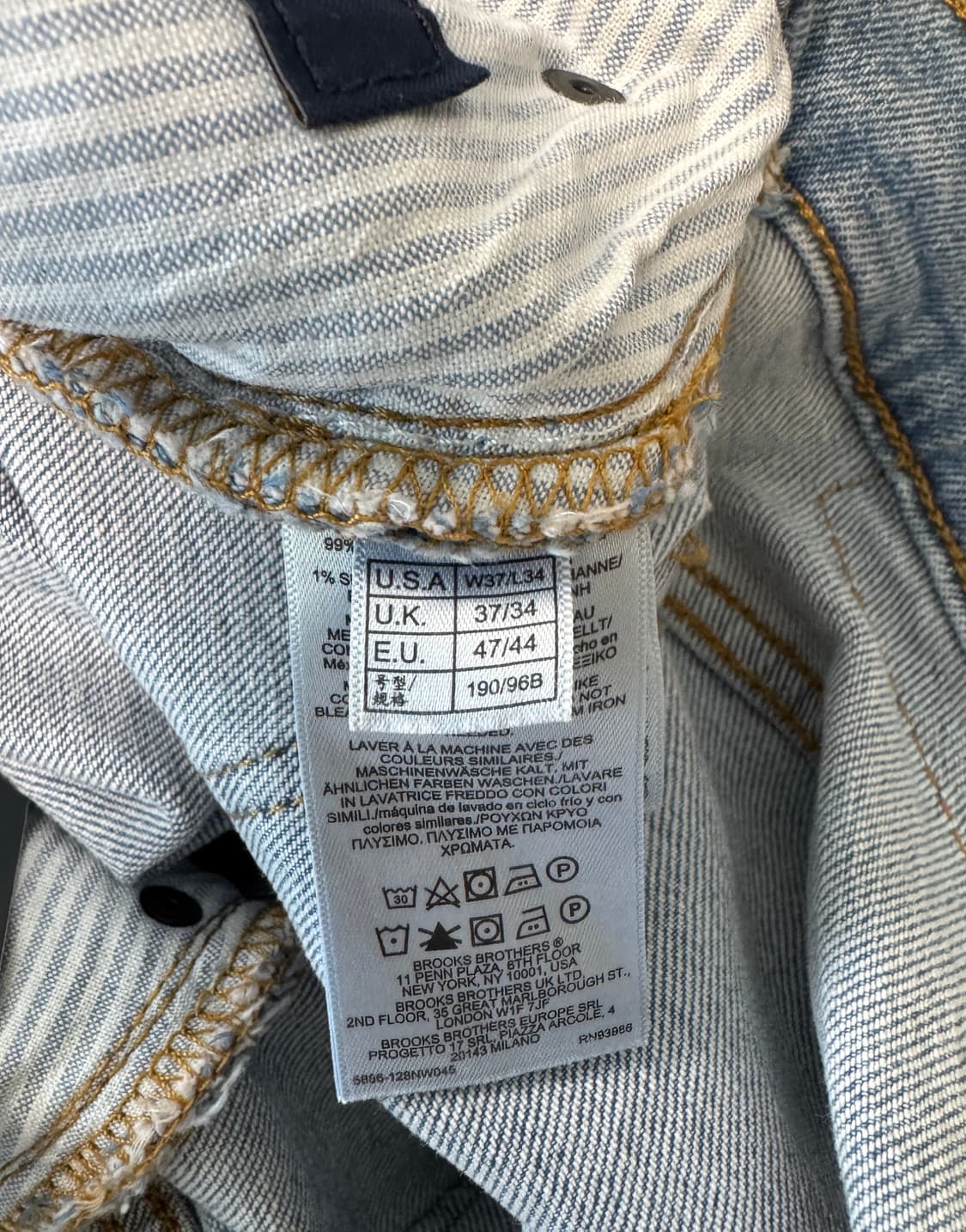 BROOKS BROTHERS 브룩스브라더스 슬림핏 데님 팬츠 W37XL3 상품이미지9