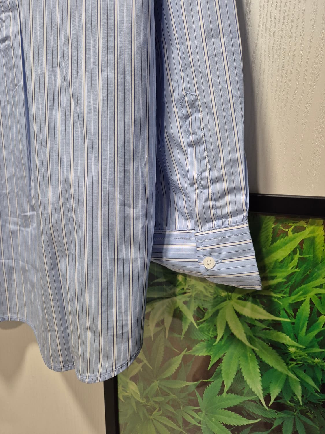 (세일)(새상품)우알롱 스트라이프 셔츠 블루 상품이미지7