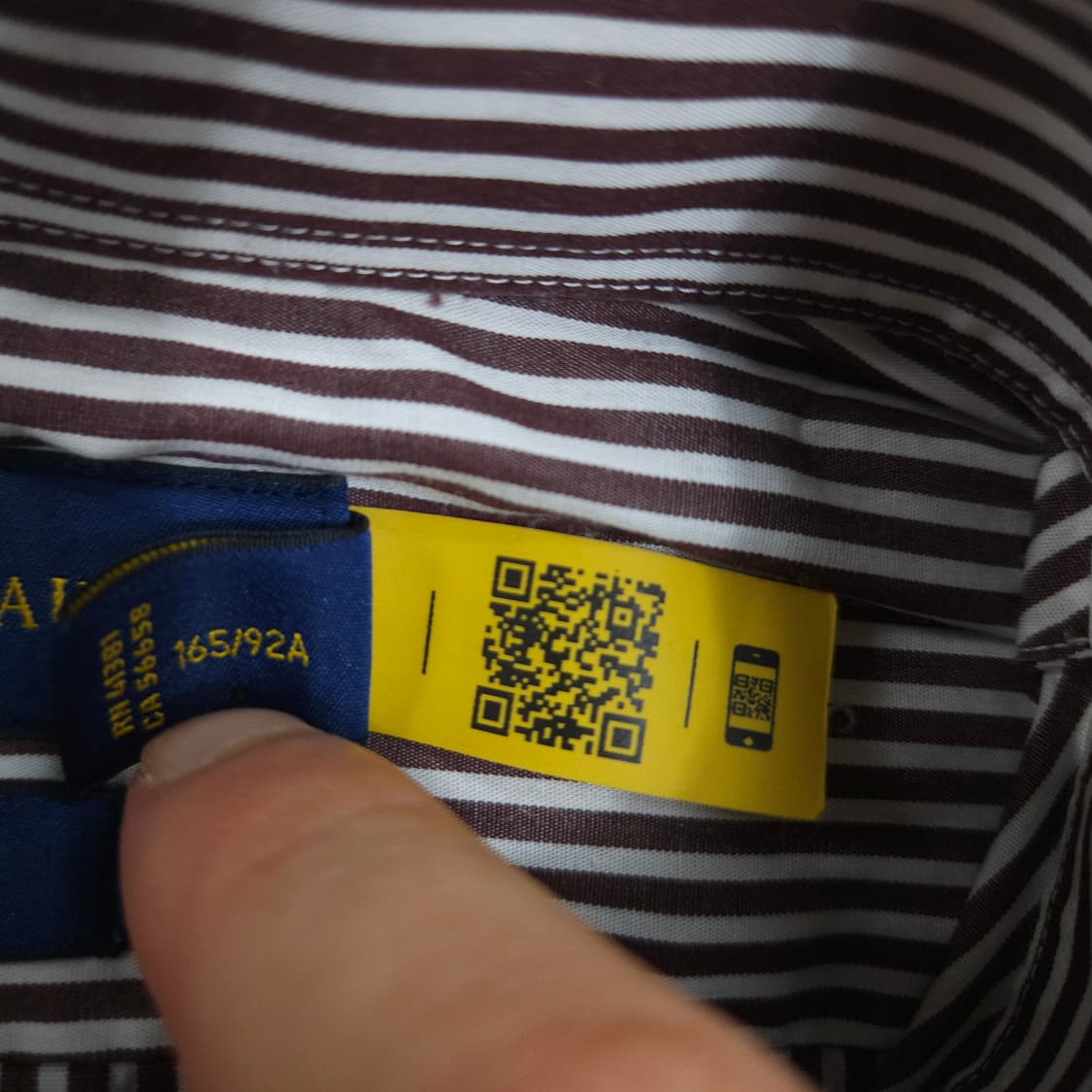 폴로 랄프 로렌 QR 스트라이프 셔츠 S 상품이미지3