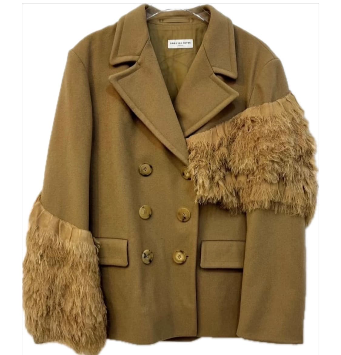 95] 드리스 반 노튼 트리밍 울 100% 더블 숏 코트 M 상품이미지1