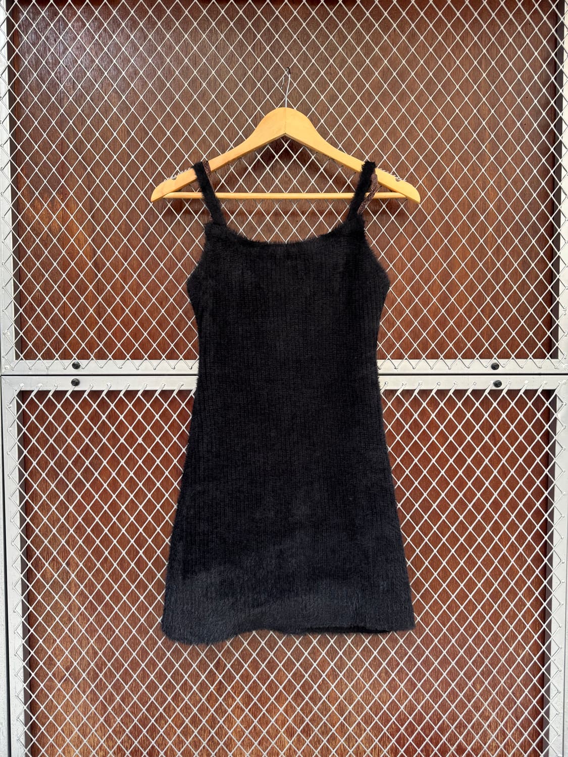 SCULPTOR 스컬프터 퍼 벨벳 블랙 미디 원피스 새상품 상품이미지2