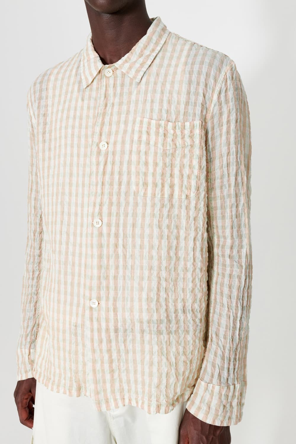 아워레가시 박스 셔츠 바스크 시어서커 체크 상품이미지3