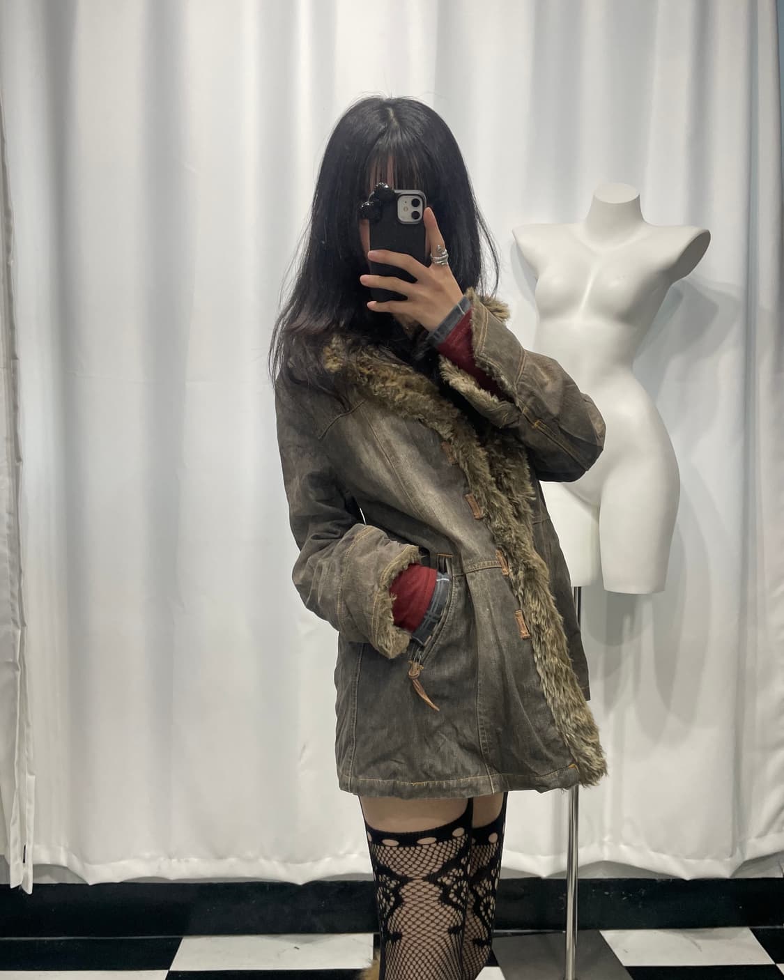 🎸그레이 퍼 롱 자켓🎸 상품이미지3