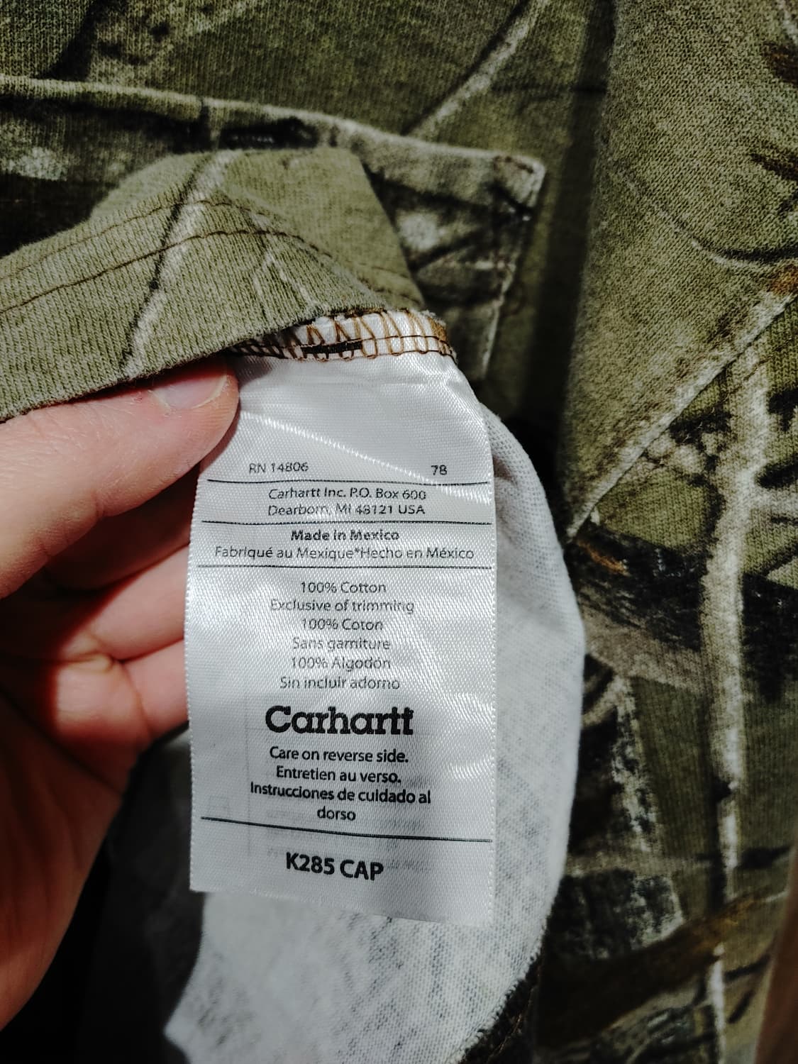 무배) 칼하트 리얼트리 프린팅 로고 긴팔티 - L 상품이미지5