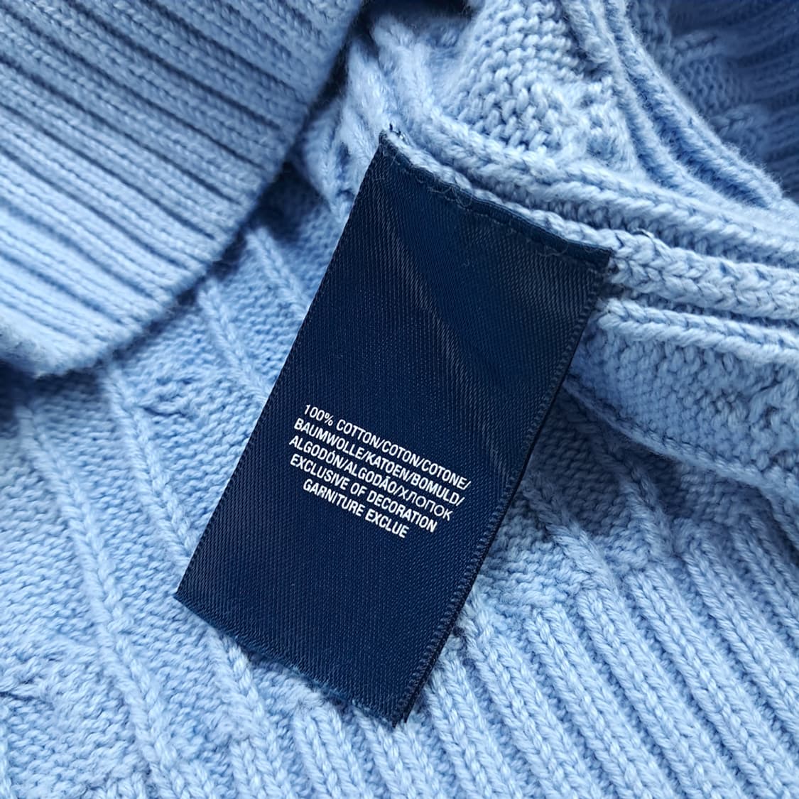 CN533 L-XL 폴로 랄프로렌 스카이블루 케이블 니트 조끼 베스트 상품이미지5