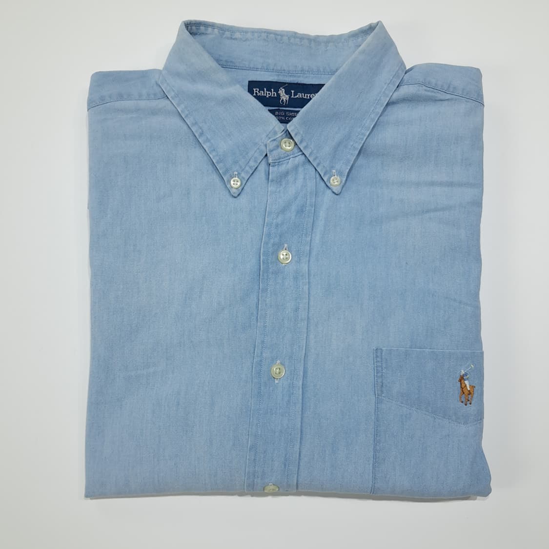 CL835 XL 폴로 90s 코튼 멀티포니 빅셔츠 샴브레이 셔츠 남방 상품이미지9