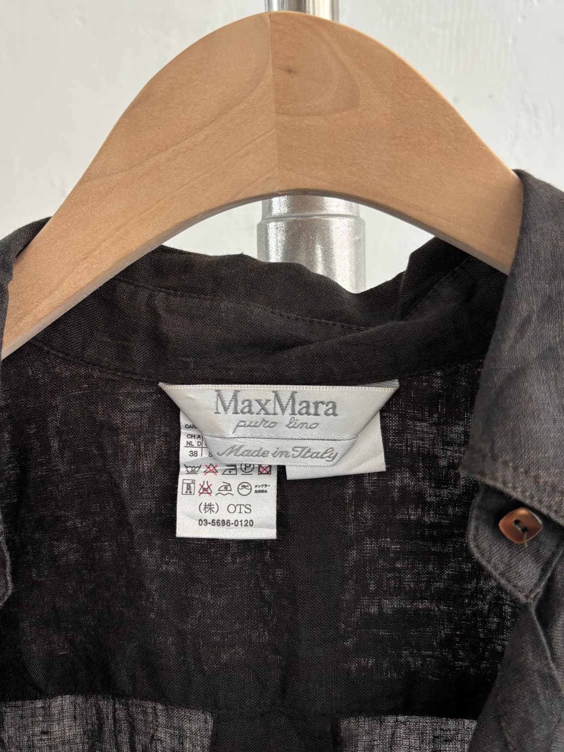 Max Mara 막스마라 브라운 랩 스타일 린넨 셔츠 상품이미지7
