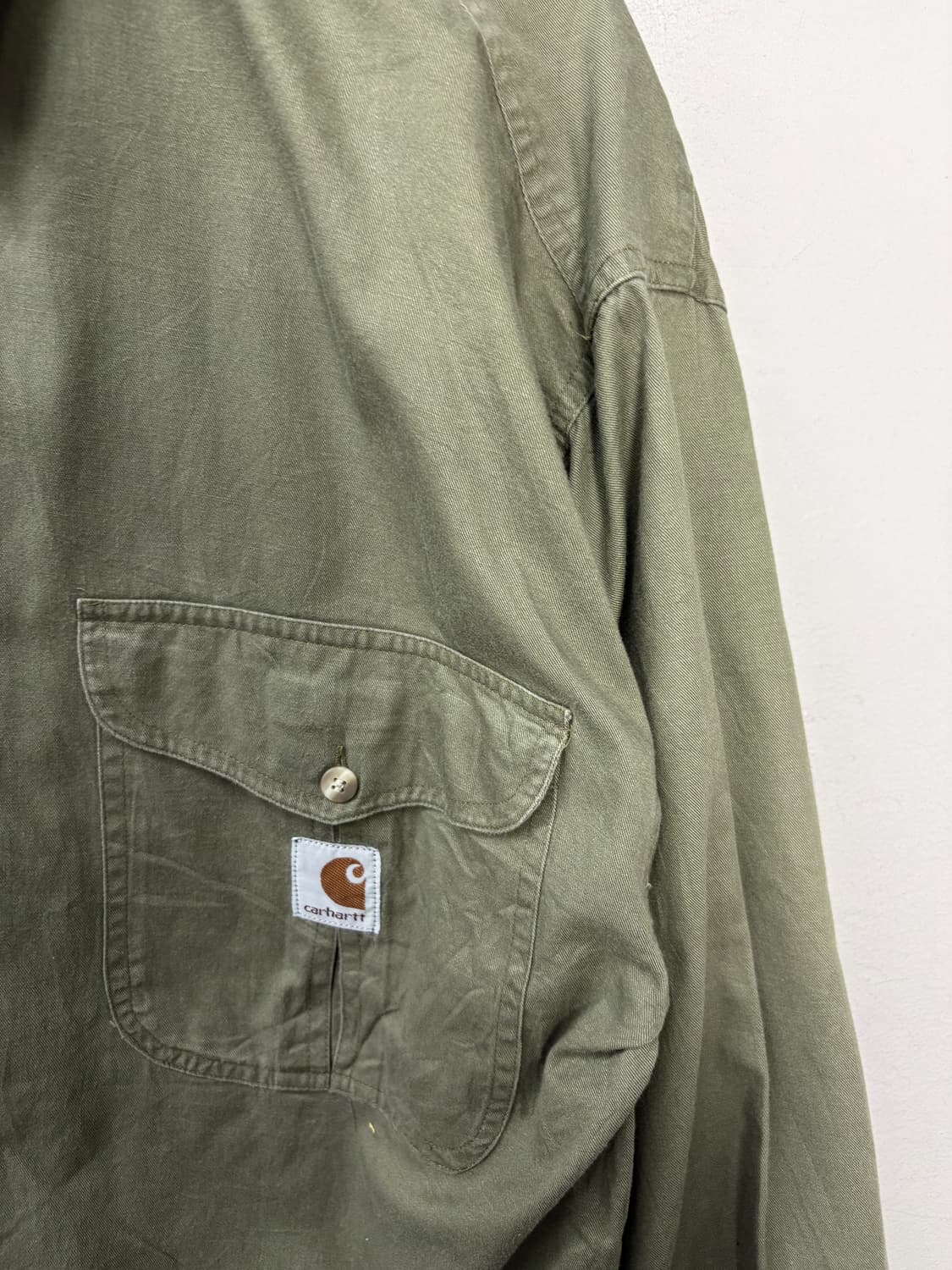 칼하트 카키 코튼 워크셔츠 A3514 상품이미지3