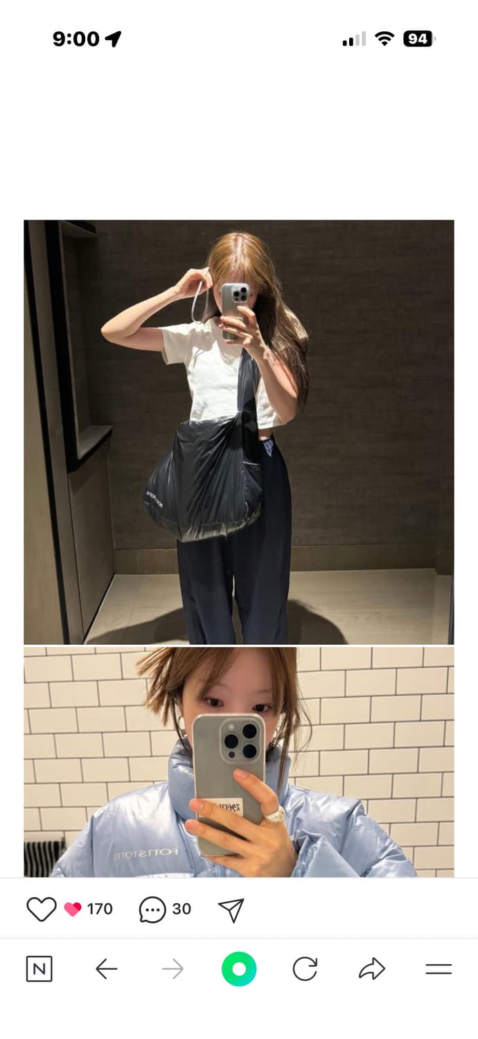 포츠포츠 푸퍼백 크로스백 블랙 상품이미지1