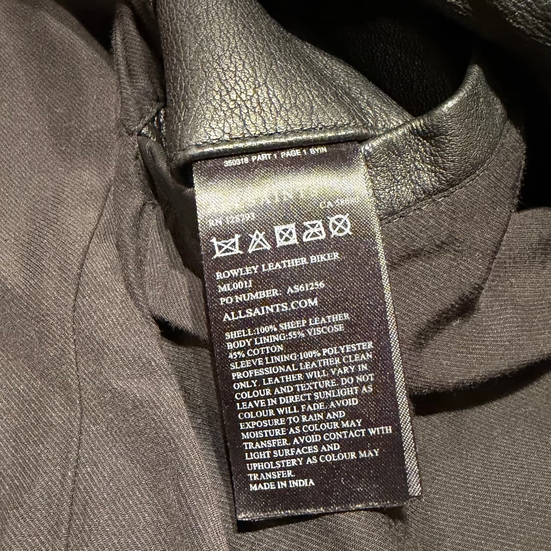 올세인츠 쉽스킨 라이더 자켓 s 95~100 양가죽 상품이미지5