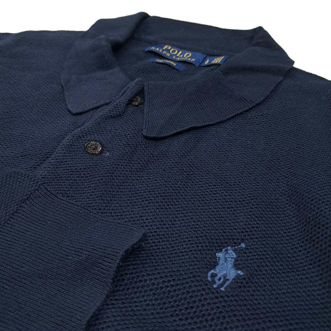 CL326 L 폴로 피마코튼 포니자수 네이비 니트 스웨터 상품이미지4